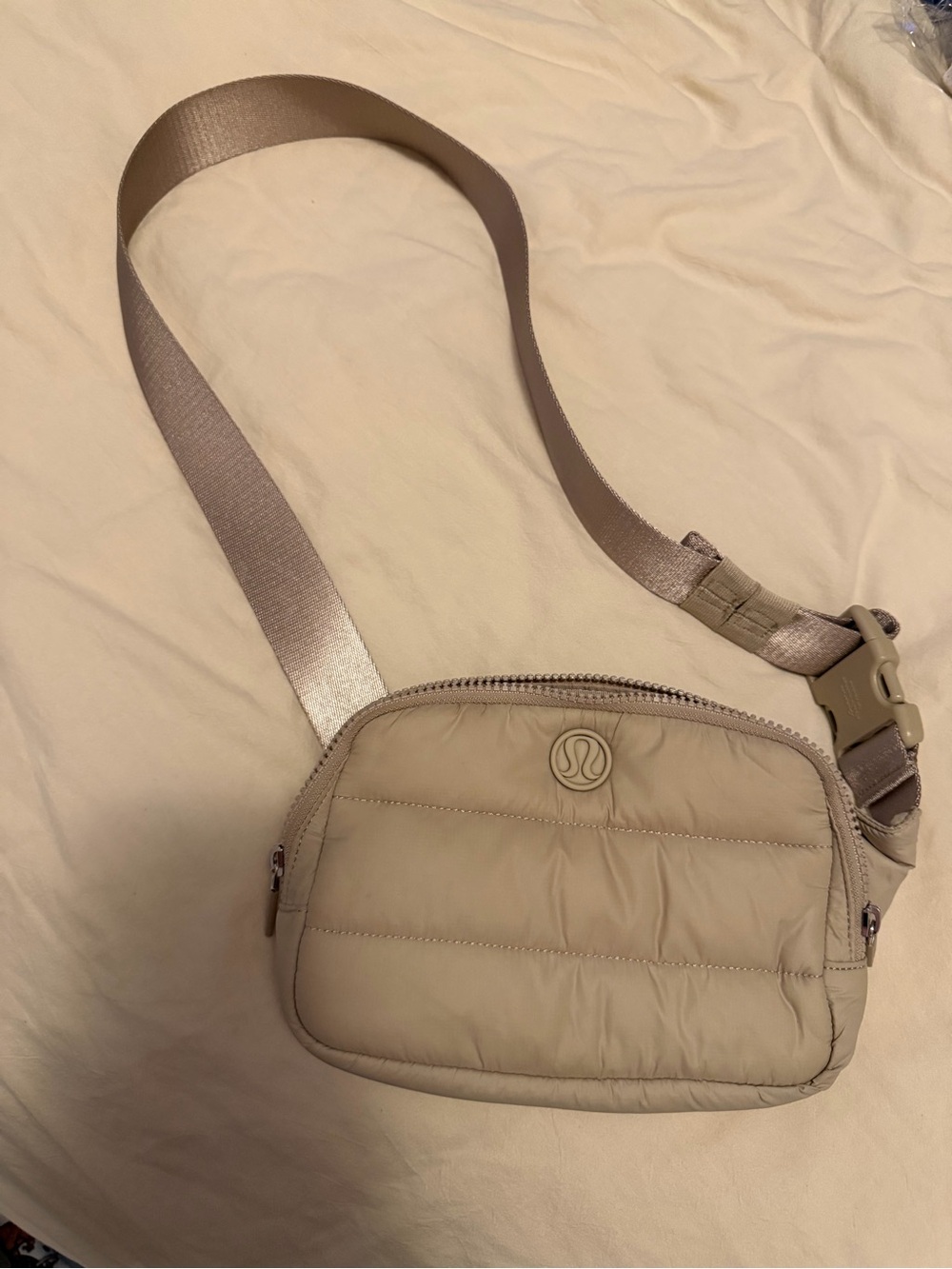 lululemon athletica Taupe Quilted Belt Bag